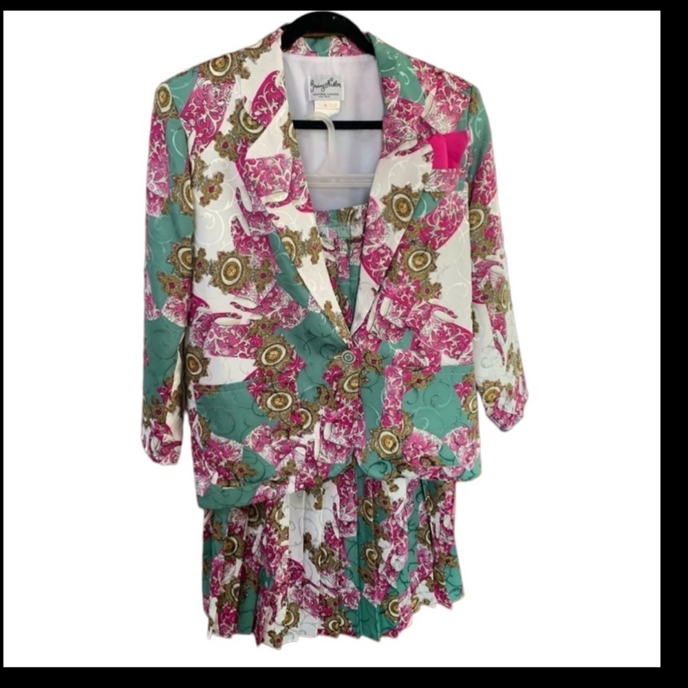 Vintage Irving Nadler Blazer and Skirt set BarbieCore Original MOBCHIC